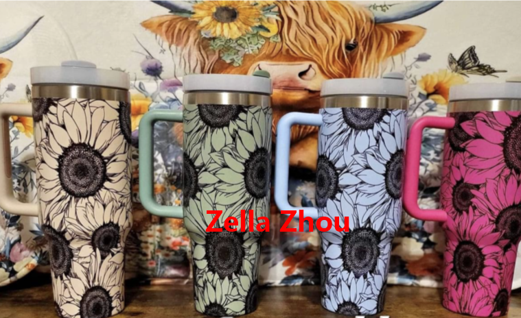 Zella 40 OZ H2.0 5D Print Sun Flower Multi Colorful Tumbler