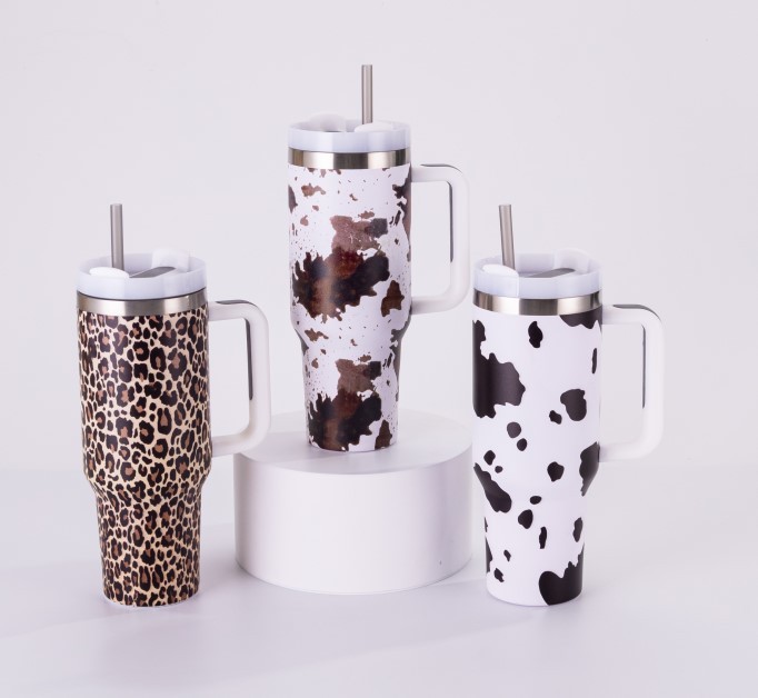 Zella 40oz 5D Leopard Print Mugs Mixed Color USA Warehouse Stocked