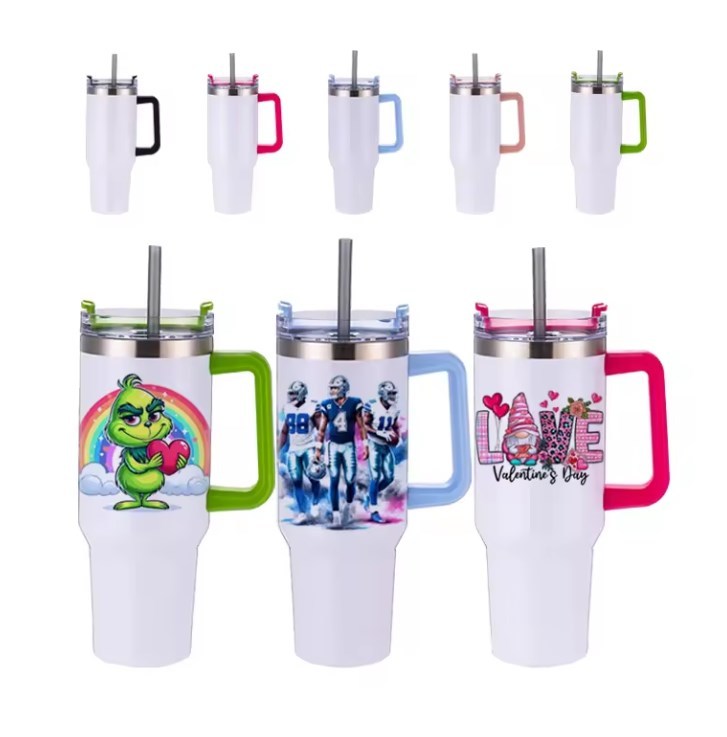 Zella 40OZ H1.0 Sublimation Tumbler Mixed Colorful Handle USA warehouse RTS