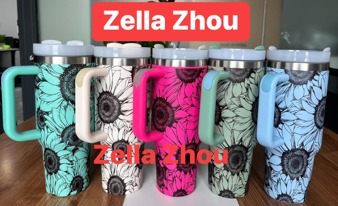 Zella 40 OZ H2.0 5D Print Sun Flower Multi Colorful Tumbler