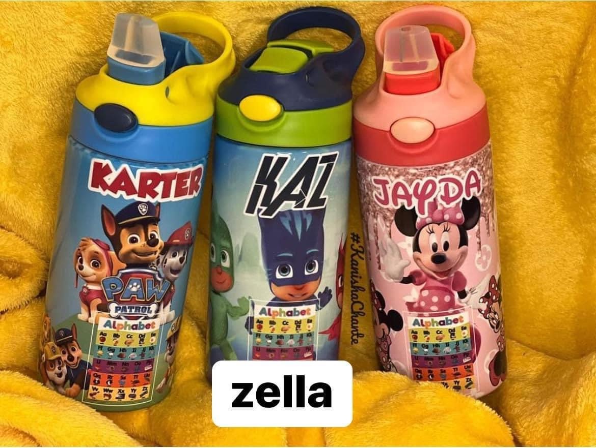 Zella 12oz Sublimation Kids Water Bottles Straight Tumblers USA Warehouse RTS