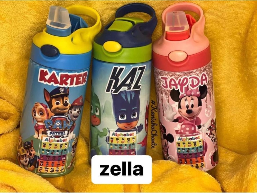 Zella 12oz Sublimation Kids Water Bottles Straight Tumblers USA Warehouse RTS