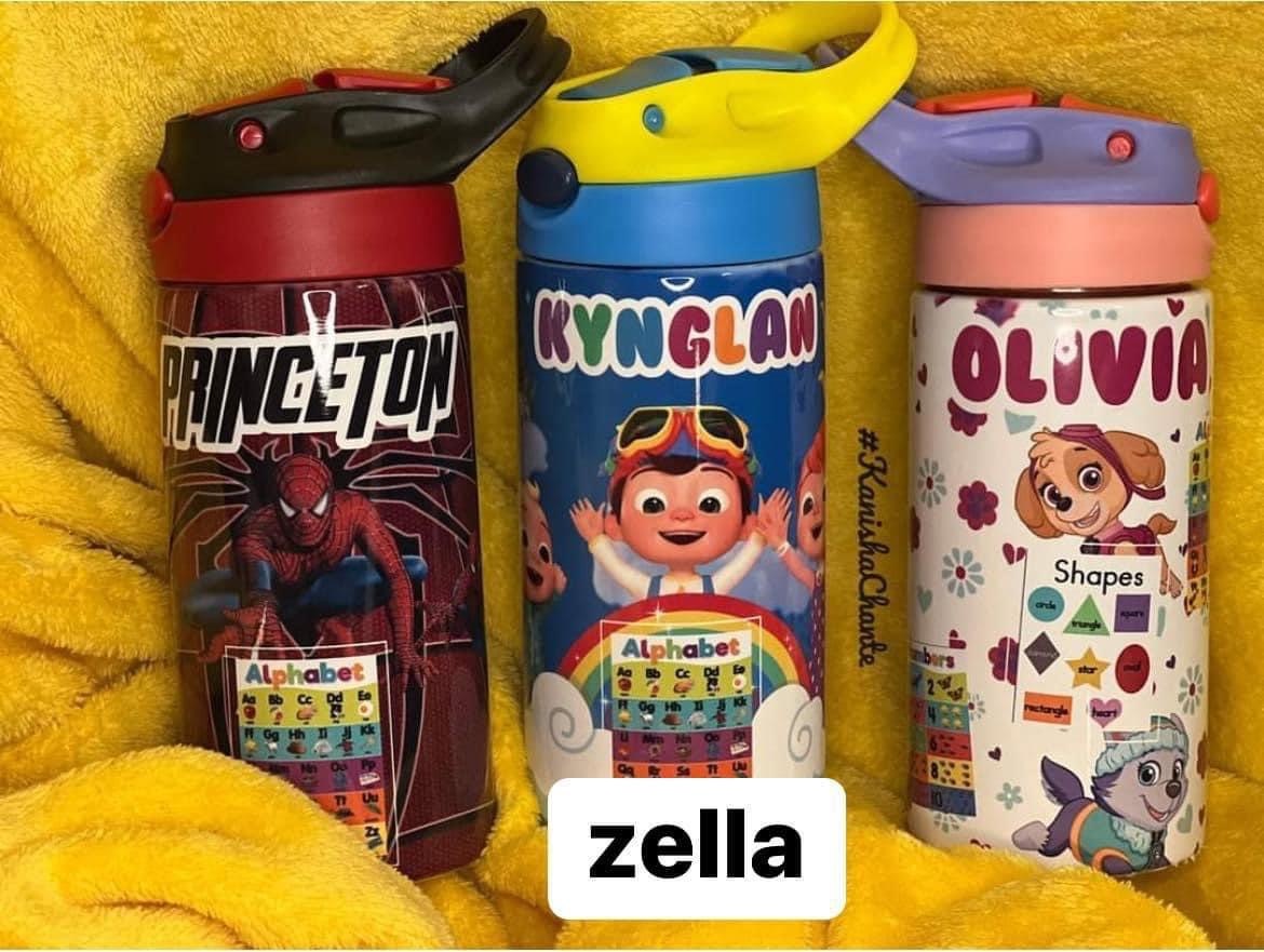 Zella 12oz Sublimation Kids Water Bottles Straight Tumblers USA Warehouse RTS