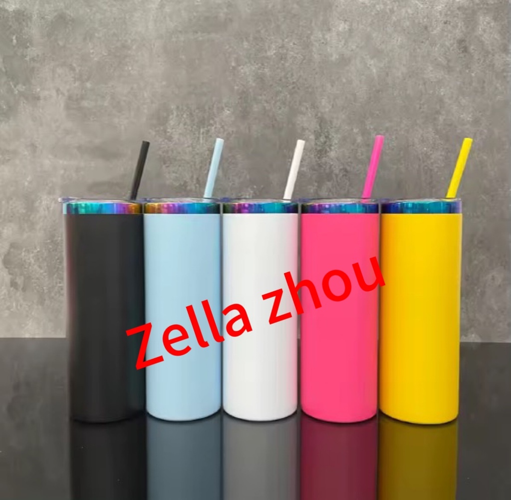 Zella 20oz rainbow underneath powder coated stainless steel straight tumblers