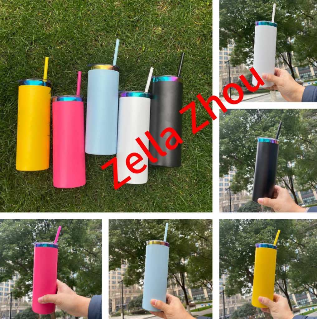 Zella 20oz rainbow underneath powder coated stainless steel straight tumblers
