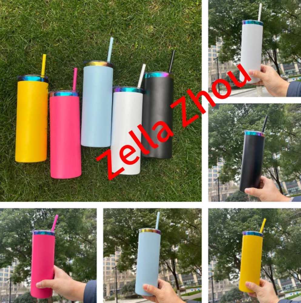 Zella 20oz rainbow underneath powder coated stainless steel straight tumblers