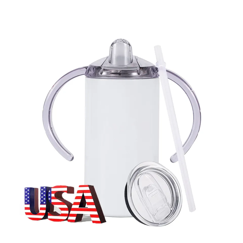 Zella 12oz Sippy Cups with 2 Lids Screw on Sublimation Tumblers USA Warehouse RTS