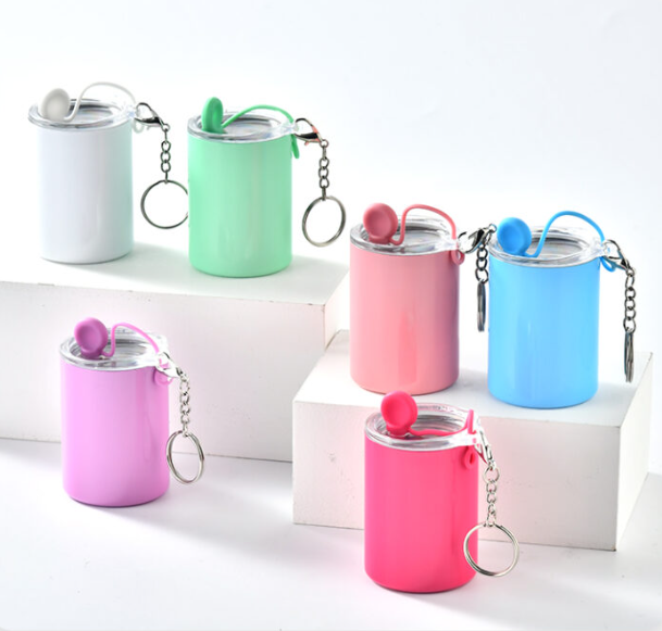 Zella New Hot 3OZ Sublimation Tumbler with Keychains and Metal Straws