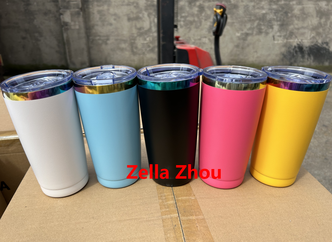 Zella limited 20OZ rainbow plated tumbler for laser engrave USA warehouse