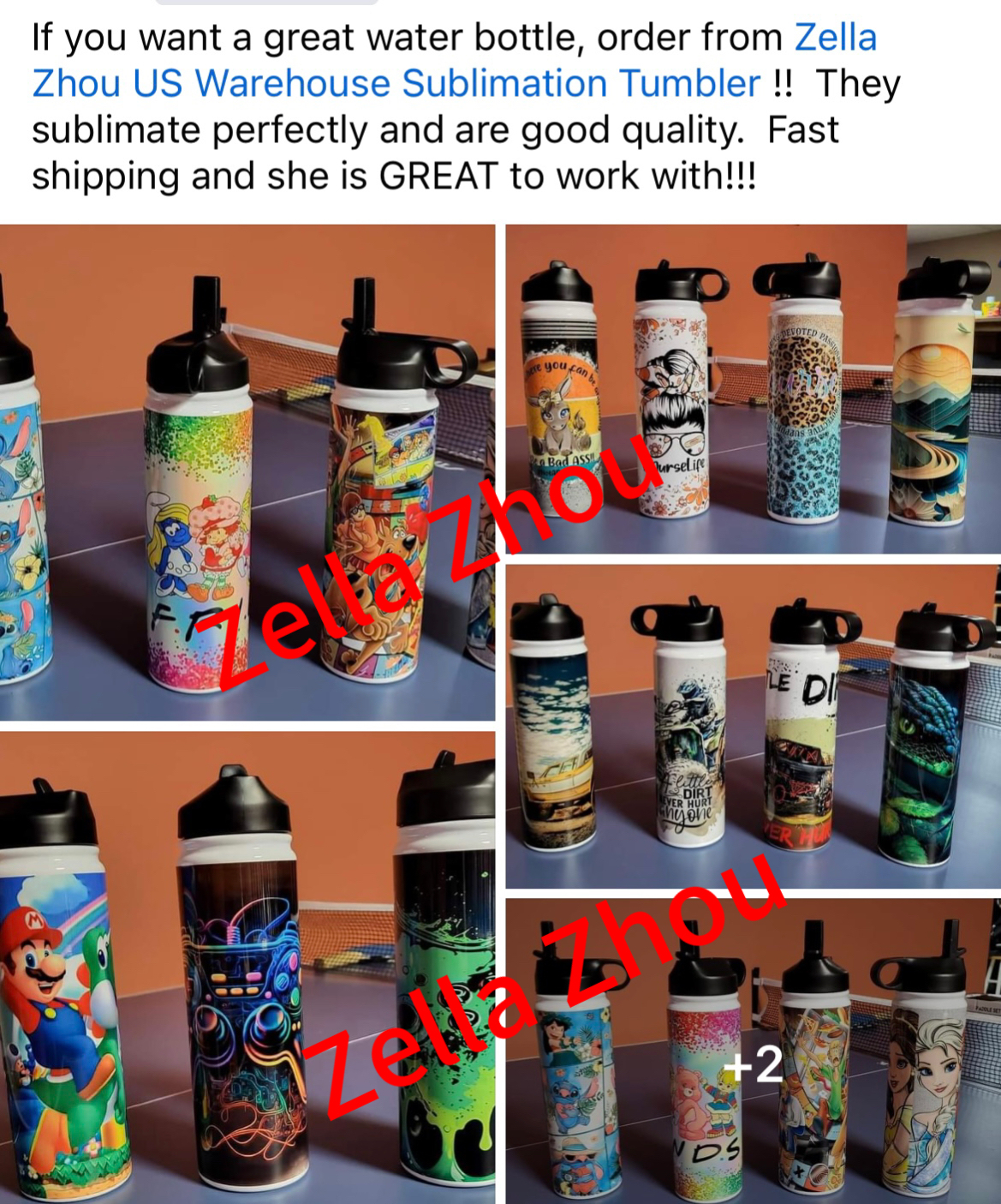 Zella 12oz 18oz 22oz 32oz Sublimation Sports Water Bottles USA Warehouse RTS