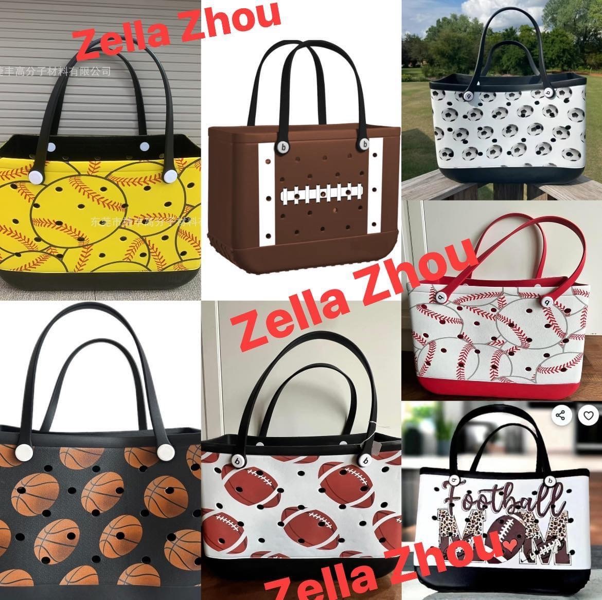 Zella Rubber Shoulder Tote Beach Bag Large Or Middle EVA  Bag With Print