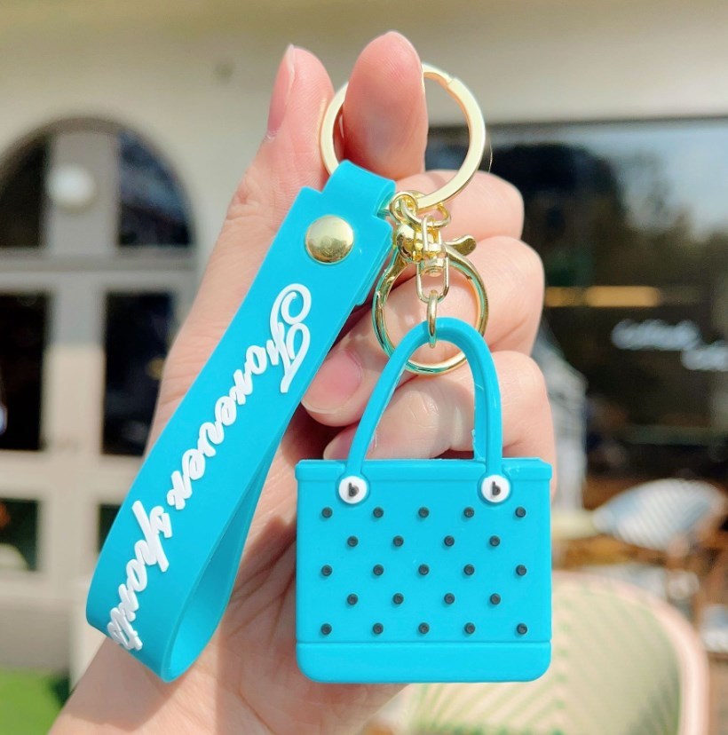 Zella Hot Sales 9 colors Custom EVA Cartoon Bag Cute Car Accessories Rubber Key Chains