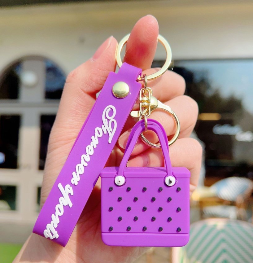 Zella Hot Sales 9 colors Custom EVA Cartoon Bag Cute Car Accessories Rubber Key Chains