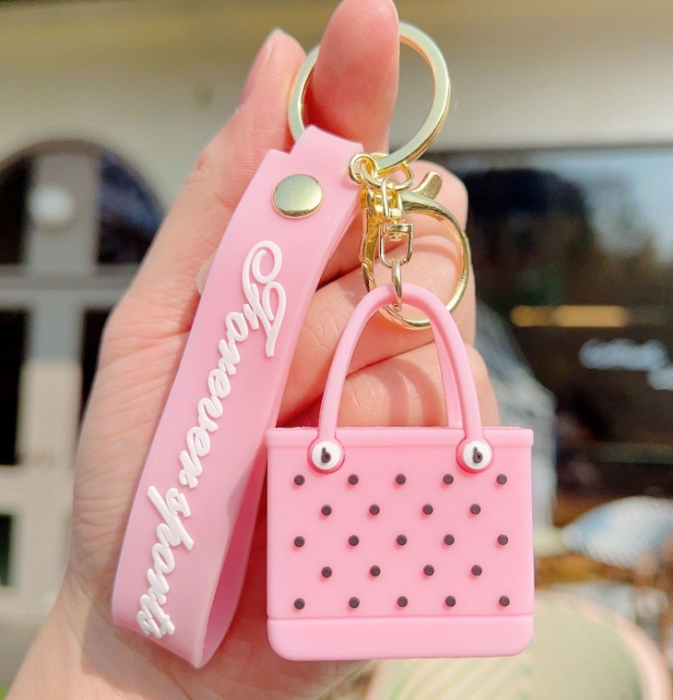 Zella Hot Sales 9 colors Custom EVA Cartoon Bag Cute Car Accessories Rubber Key Chains