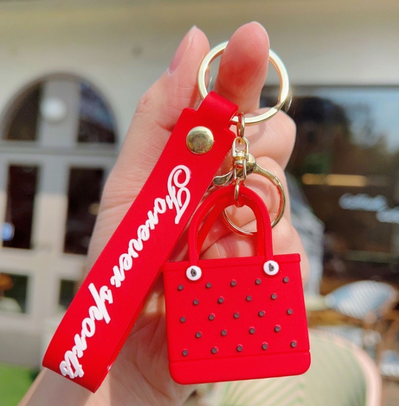 Zella Hot Sales 9 colors Custom EVA Cartoon Bag Cute Car Accessories Rubber Key Chains