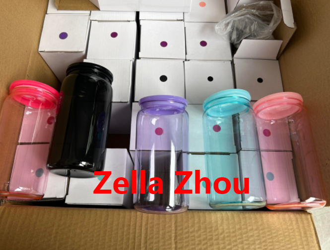 Zella 16oz Jelly Plastic Cans Mixed Color US Warehouse