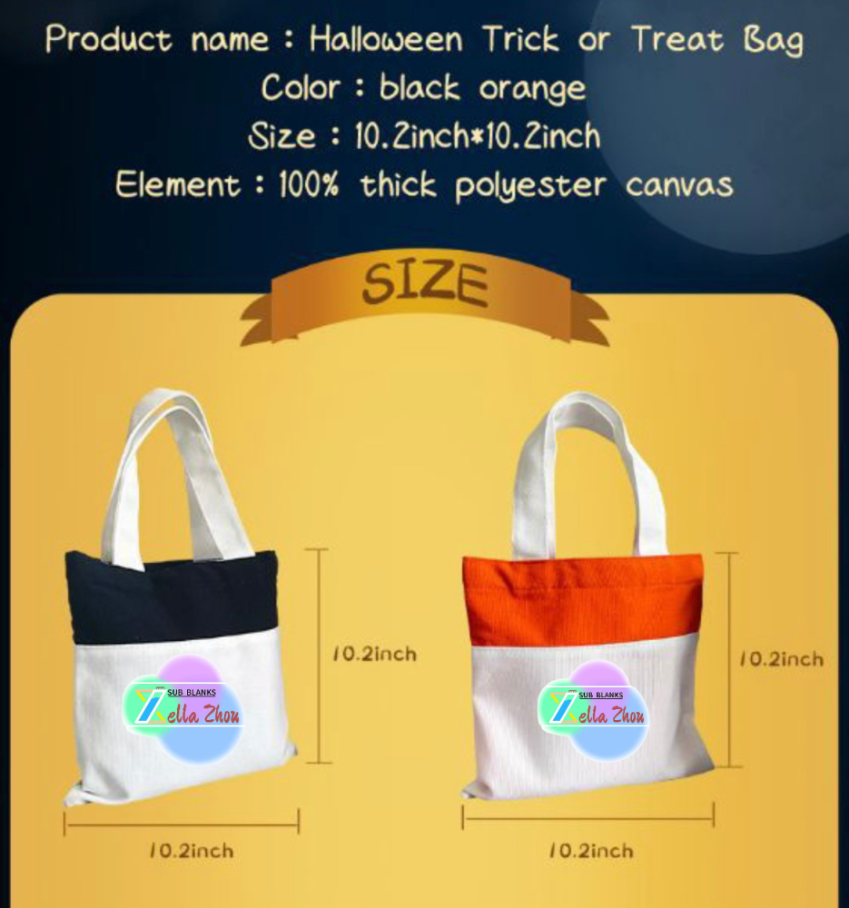 Zella Sublimation Halloween Candy Bags 26*26cm