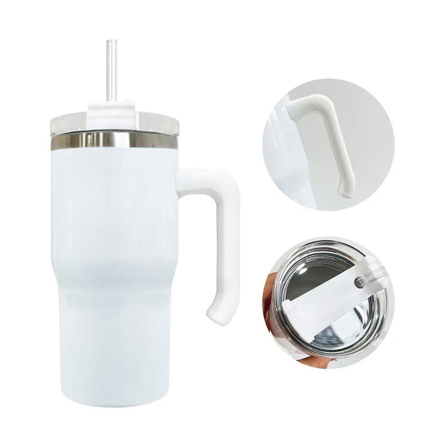 Zella white glossy 20oz travel mugs