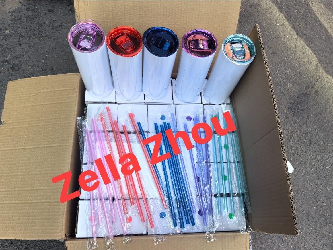 Zella 20OZ Tumbler with Color Lids and Straws USA Warehouse RTS