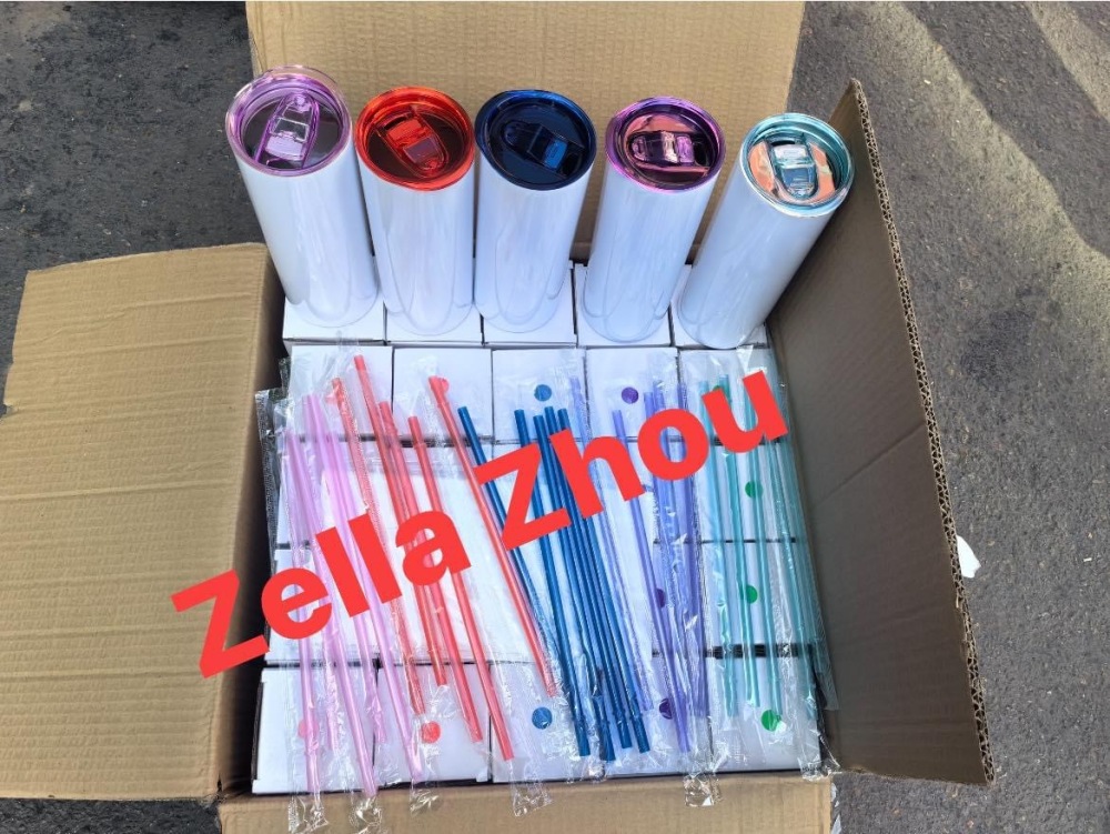 Zella 20OZ Tumbler with Color Lids and Straws USA Warehouse RTS