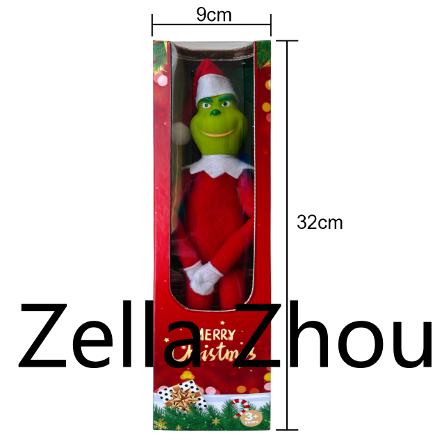Zella CHINESE WAREHOUSE 30cm Pvc Grinch Elf Doll