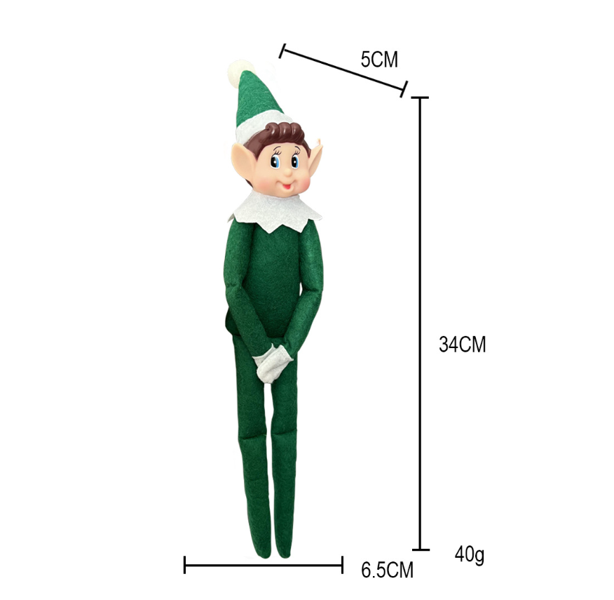 Zella CHINESE WAREHOUSE 30cm Pvc Grinch Elf Doll