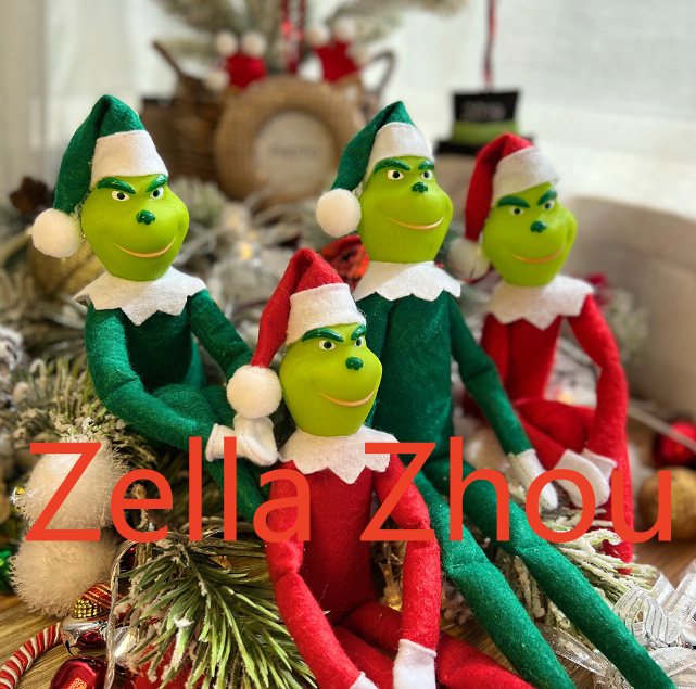 Zella CHINESE WAREHOUSE 30cm Pvc Grinch Elf Doll