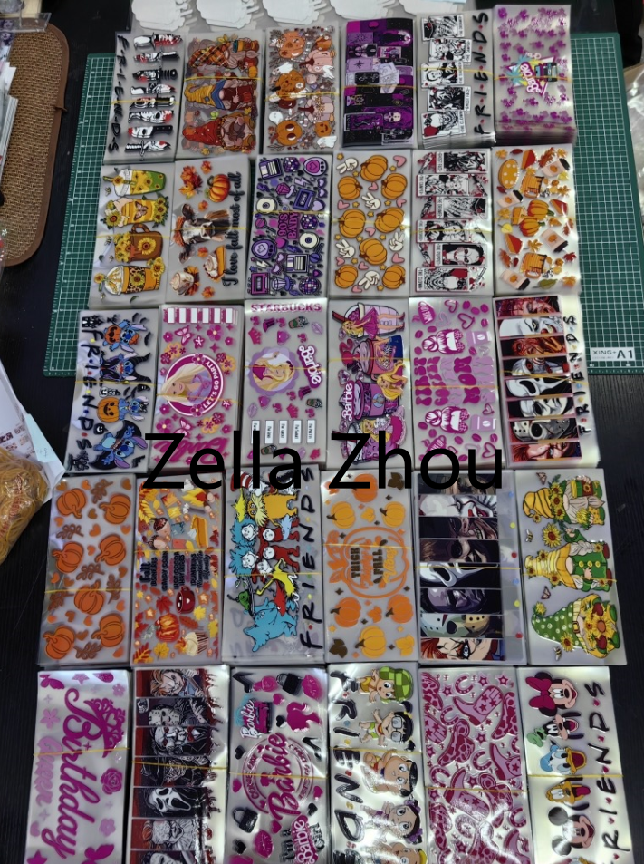 Zella UV DTF Sticker Wraps for 16oz Glass Cans
