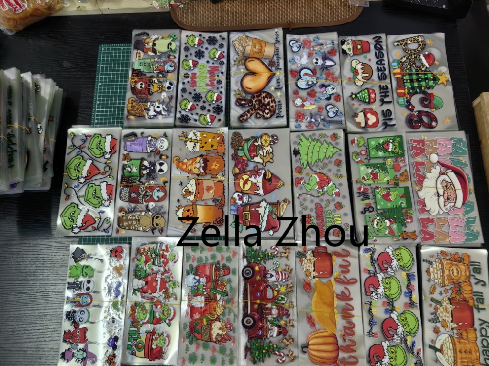 Zella UV DTF Sticker Wraps for 16oz Glass Cans