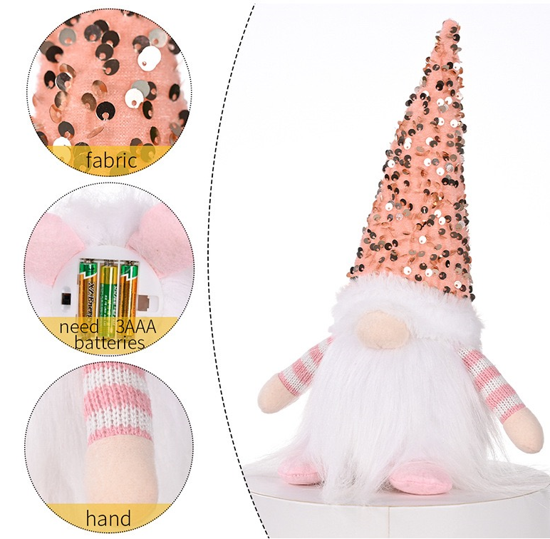 Zella Rudolf doll Christmas glowing faceless doll ornament