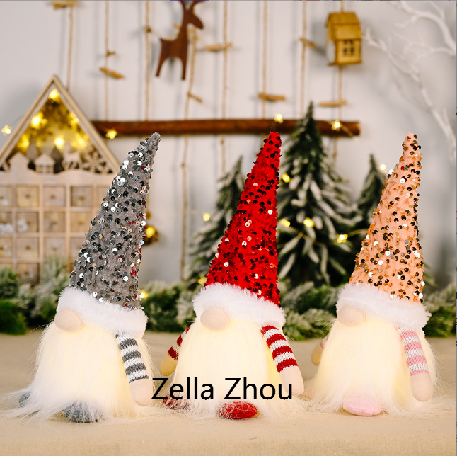 Zella Rudolf doll Christmas glowing faceless doll ornament
