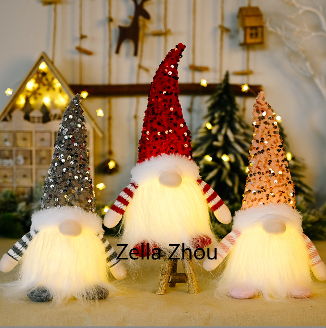 Zella Rudolf doll Christmas glowing faceless doll ornament