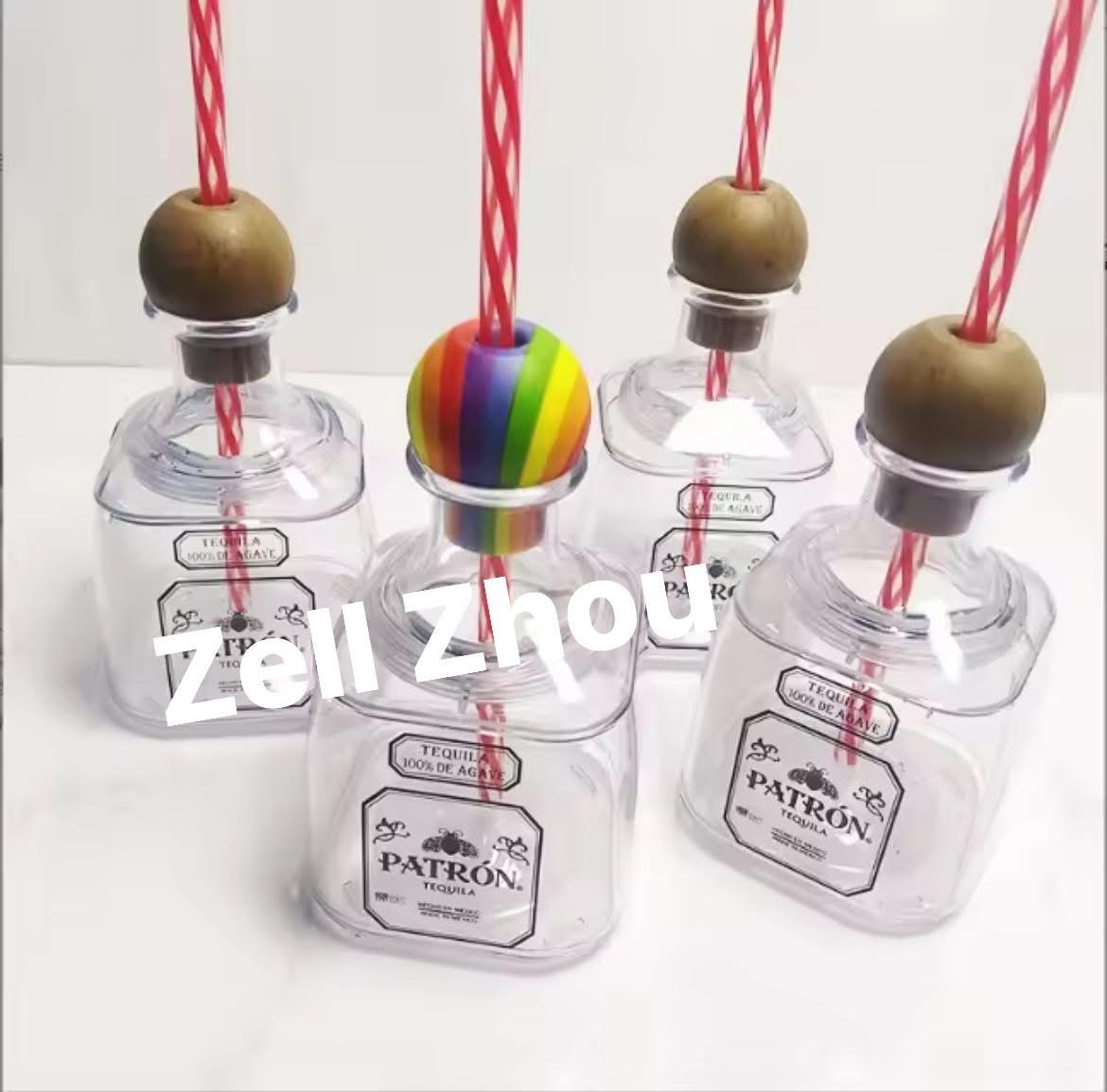 Zella 375ml Mini Tequila Bottles Reusable Cup with Wooden Stopper