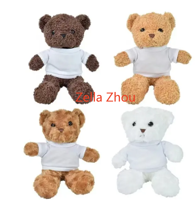 Zella Mix 29cm Color Cute Teddy Bear Toys With Sublimation T-shirt