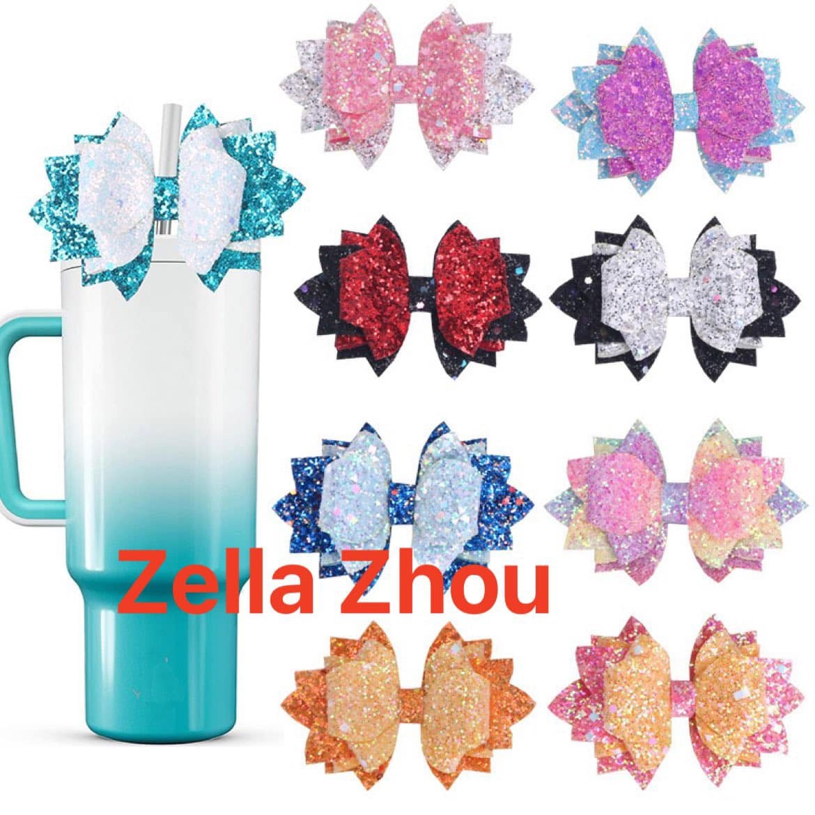 Zella Tumbler Cow Accessories Shiny Glitter Decoration