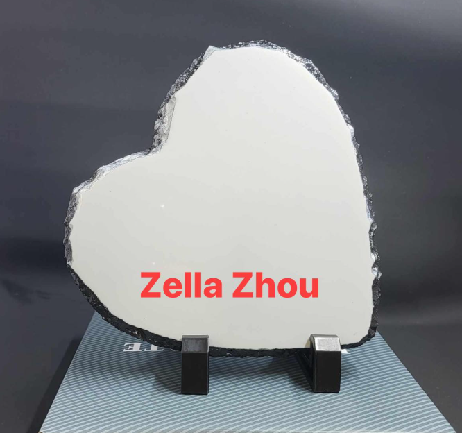 Zella 8inch heart shape rock photo slate for sublimation