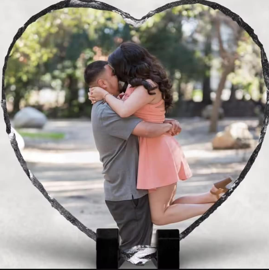 Zella 8inch heart shape rock photo slate for sublimation