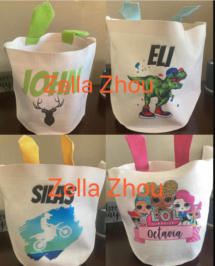 Zella 23*33cm Sublimation Easter Bunny Baskets USA Warehouse Stocked
