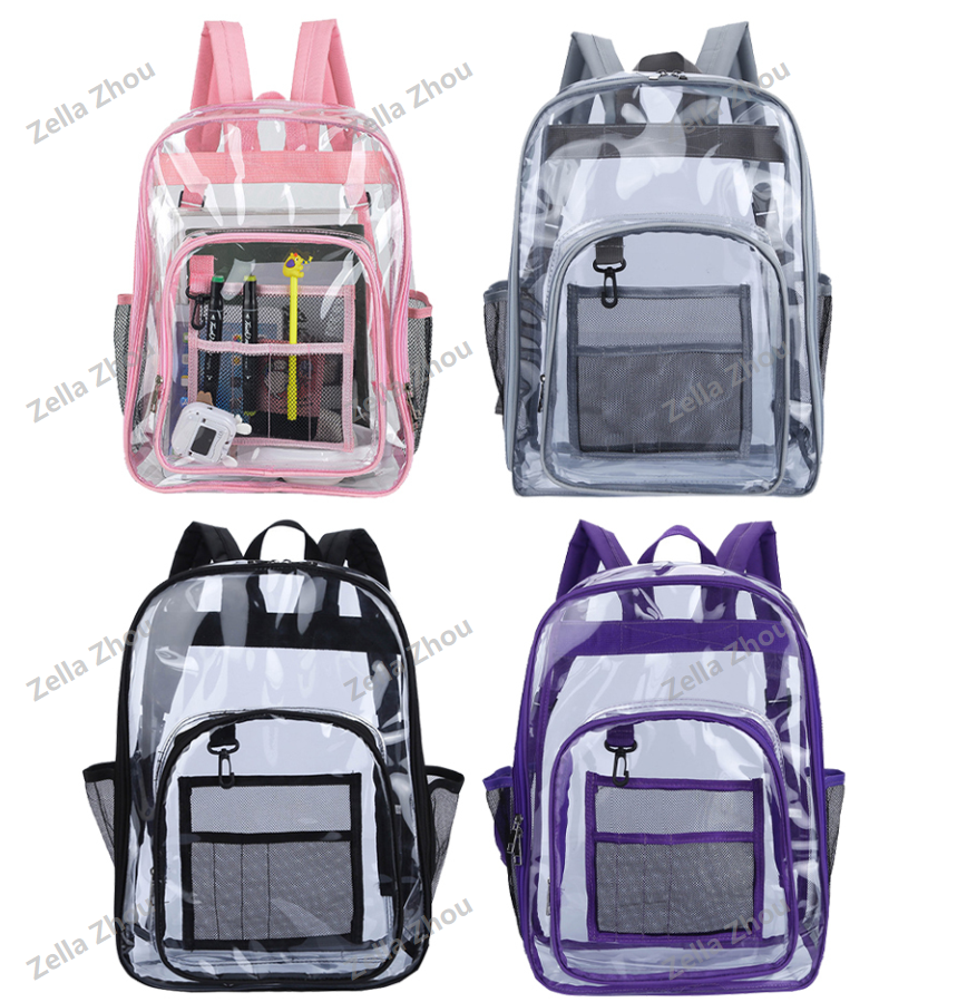 Zella 2025 Popular PVC Clear Backpack with Mix Colors