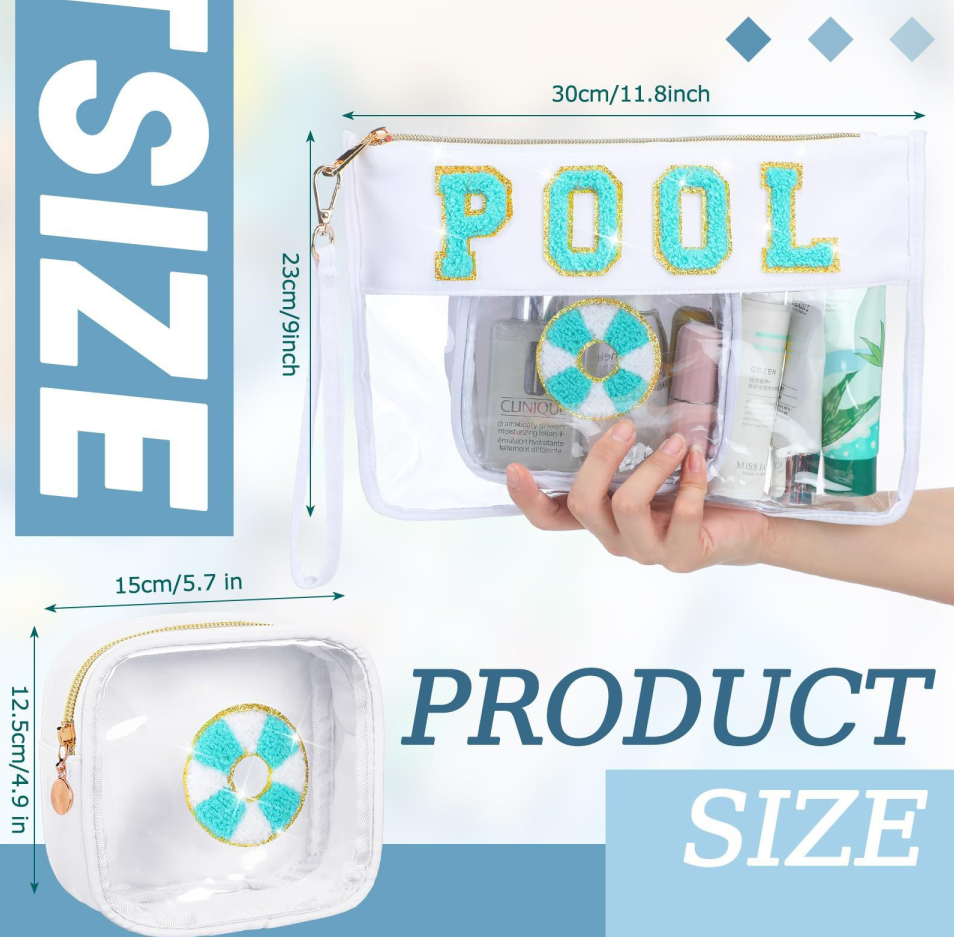 Zella Transparent Clear Cosmetic Bag Set