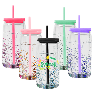 Zella 20oz snowglobe plastic with color lids US Warehouse