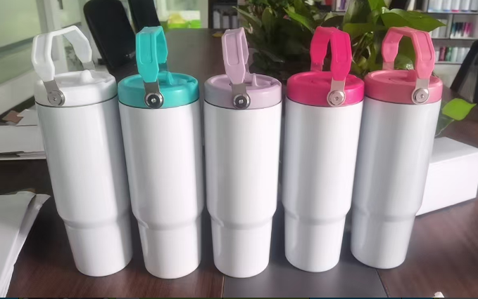 Zella 30oz white for sublimation Flip Straw Tumblers