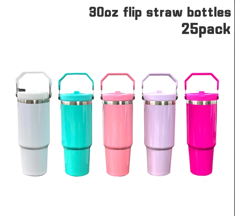Zella 30oz glossy for sublimation Flip Straw Tumblers