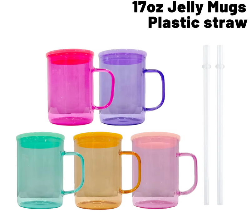 Zella 17OZ Jelly Glass Mug for sublimation US Warehouse