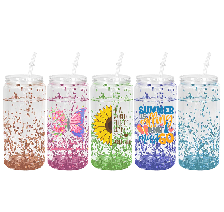 Zella 20oz snowglobe plastic with clear lids US Warehouse