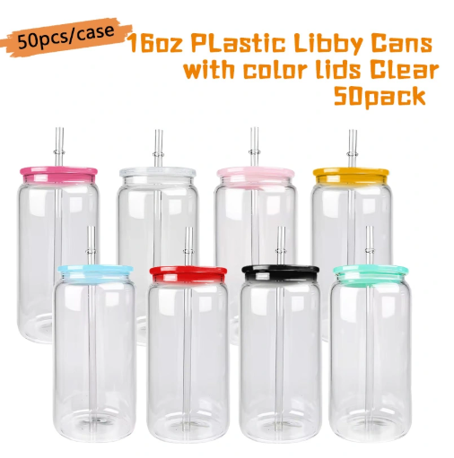 Zella 16oz plastic cups with color lids US Warehouse