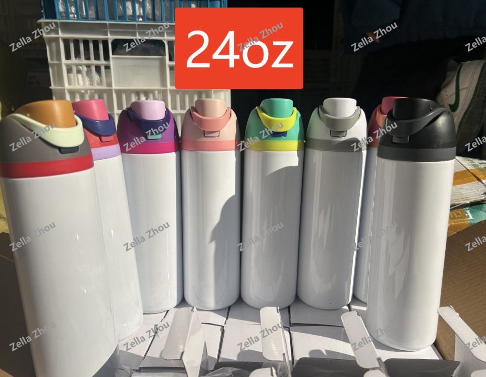 Zella 16oz/24oz/32oz sublimation water bottle FreeSip Insulated Stainless Steel Water Bottle with Straw