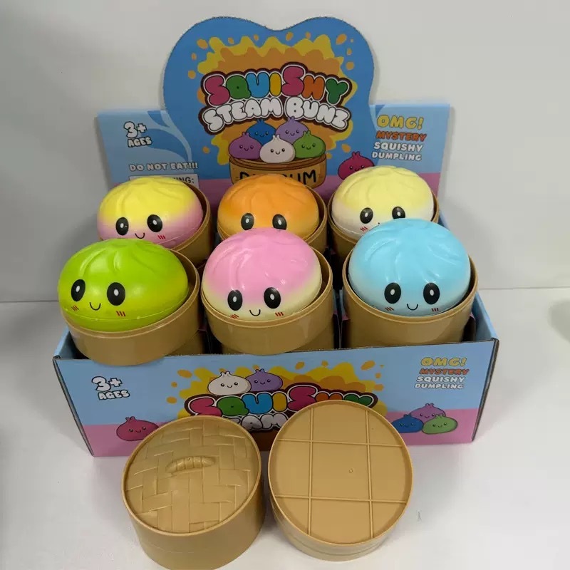 Zella Soft Squeeze Decompression Dumpling Squishy Toys with Steamer