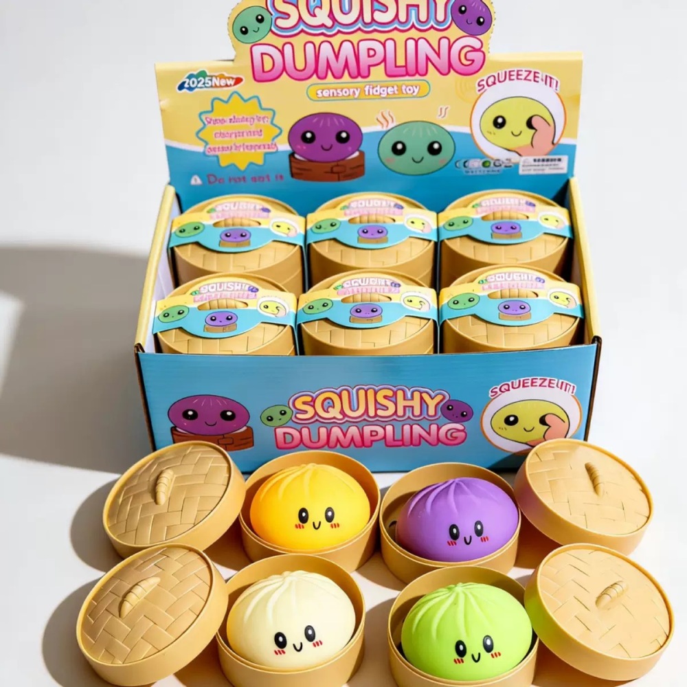 Zella Soft Squeeze Decompression Dumpling Squishy Toys with Steamer