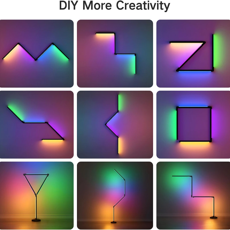 Foldable RGBW Floor Lamp for decoration and amusement